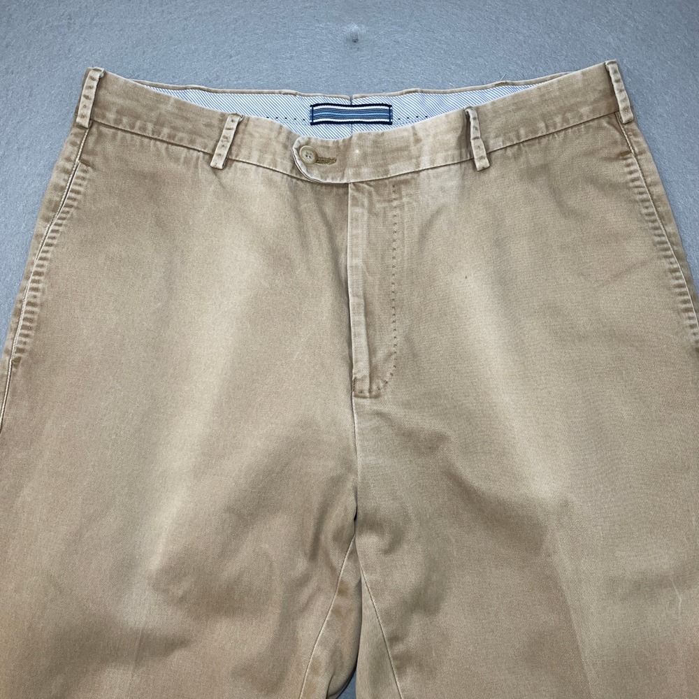 Peter Millar Tan Pima Cotton Chinos Flat Front Mens Size 33 Casual Dress Pants - Picture 4 of 9